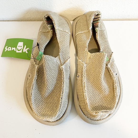 Sanuk Other - Sanuk Boy's Vagabonded Natural Slip On Shoes Size 1